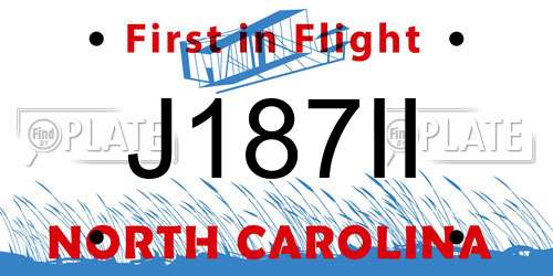 J187II North Carolina License Plate