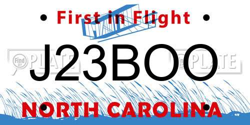 J23BOO North Carolina License Plate