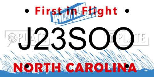 J23SOO North Carolina License Plate