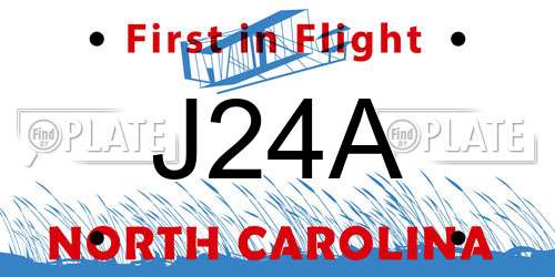 J24A North Carolina License Plate