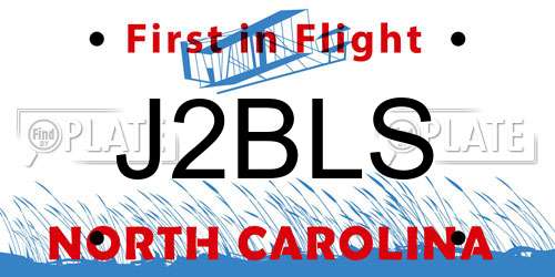 J2BLS North Carolina License Plate