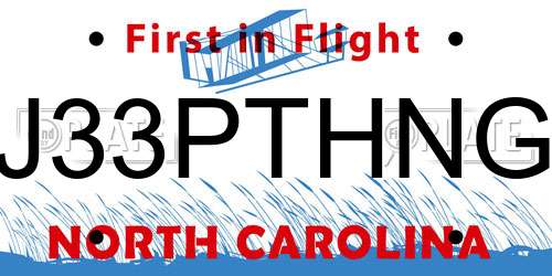 J33PTHNG North Carolina License Plate