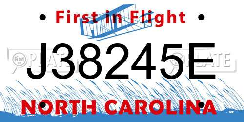 J38245E North Carolina License Plate