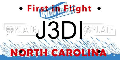 J3DI North Carolina License Plate
