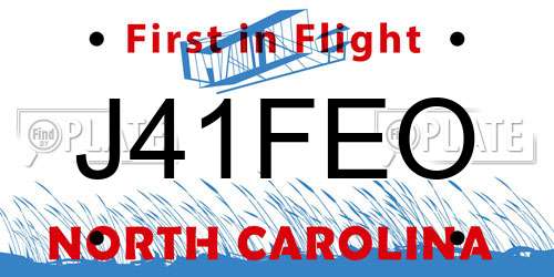 J41FEO North Carolina License Plate