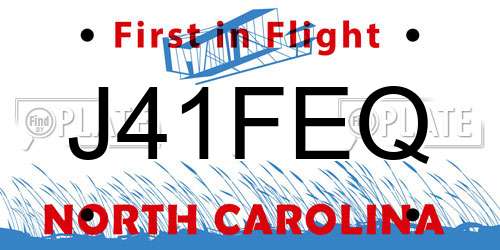 J41FEQ North Carolina License Plate