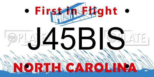 J45BIS North Carolina License Plate