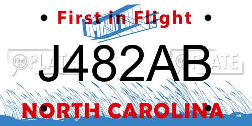 J482AB North Carolina License Plate