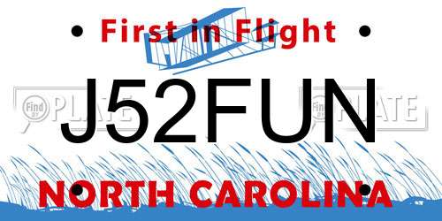 J52FUN North Carolina License Plate