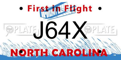 J64X North Carolina License Plate