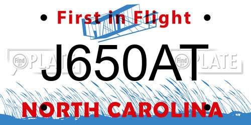 J650AT North Carolina License Plate