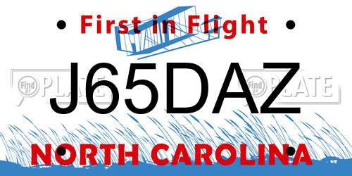 J65DAZ North Carolina License Plate