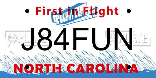 J84FUN North Carolina License Plate