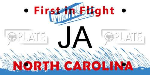 JA North Carolina License Plate