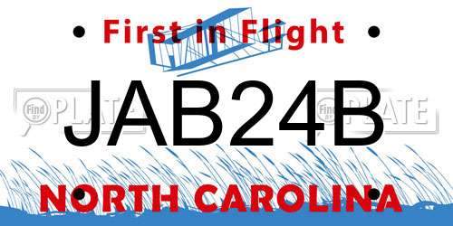 JAB24B North Carolina License Plate
