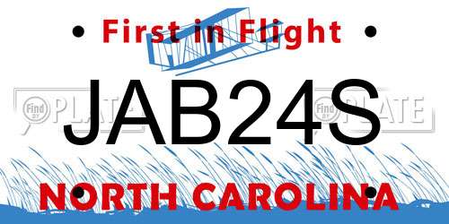 JAB24S North Carolina License Plate