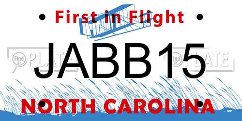 JABB15 North Carolina License Plate