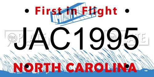 JAC1995 North Carolina License Plate