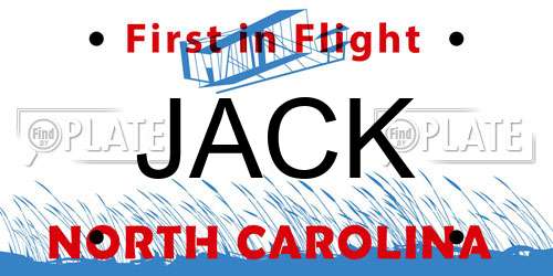 JACK North Carolina License Plate