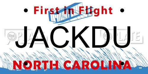 JACKDU North Carolina License Plate