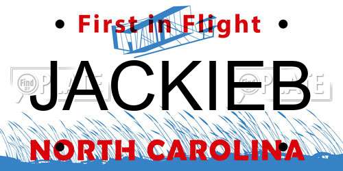 JACKIEB North Carolina License Plate