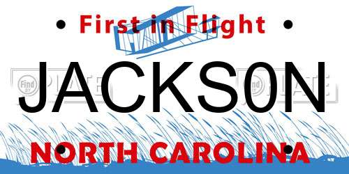 JACKS0N North Carolina License Plate