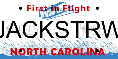 JACKSTRW North Carolina License Plate