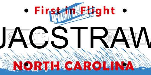 JACSTRAW North Carolina License Plate