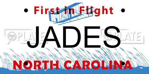 JADES North Carolina License Plate
