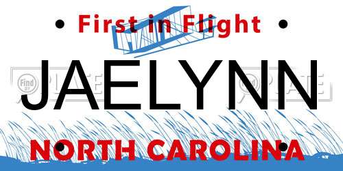 JAELYNN North Carolina License Plate