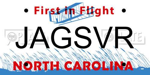 JAGSVR North Carolina License Plate