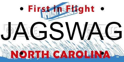 JAGSWAG North Carolina License Plate