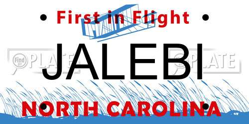 JALEBI North Carolina License Plate