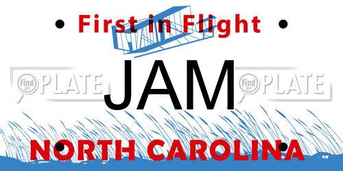 JAM North Carolina License Plate