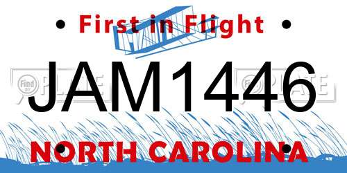 JAM1446 North Carolina License Plate