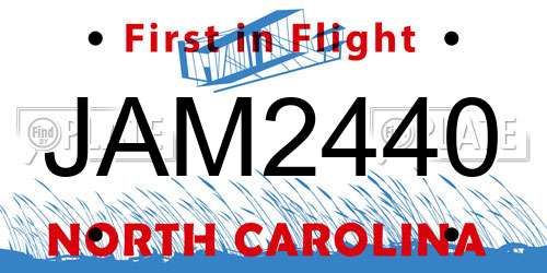 JAM2440 North Carolina License Plate