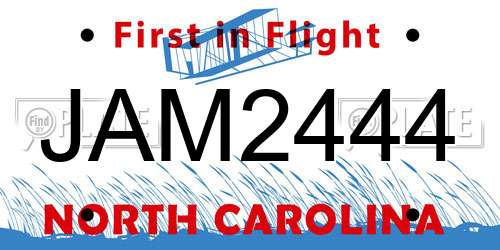 JAM2444 North Carolina License Plate