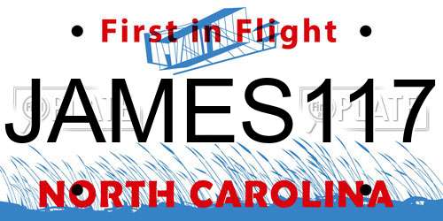 JAMES117 North Carolina License Plate