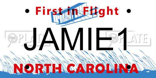 JAMIE1 North Carolina License Plate
