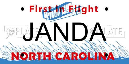 JANDA North Carolina License Plate