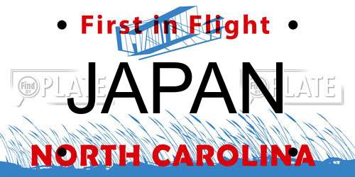 JAPAN North Carolina License Plate