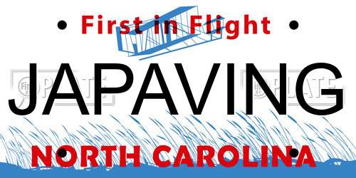 JAPAVING North Carolina License Plate