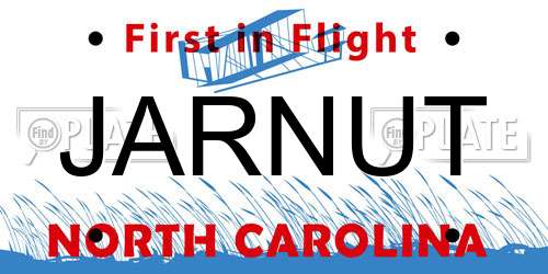 JARNUT North Carolina License Plate