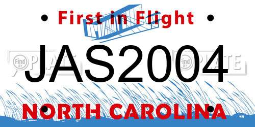 JAS2004 North Carolina License Plate