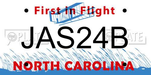JAS24B North Carolina License Plate