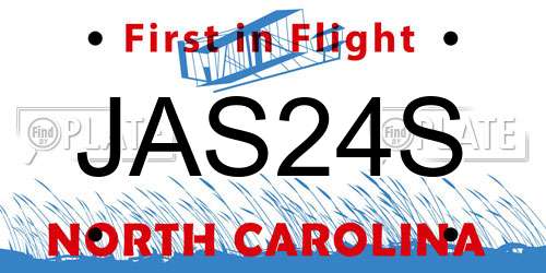 JAS24S North Carolina License Plate