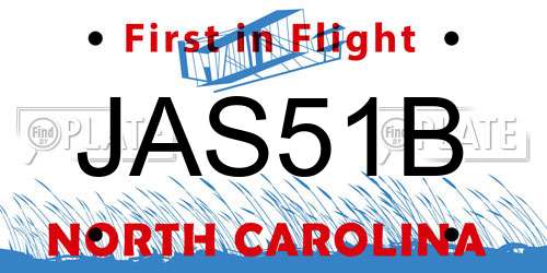 JAS51B North Carolina License Plate