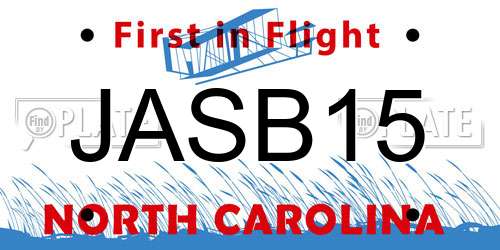 JASB15 North Carolina License Plate