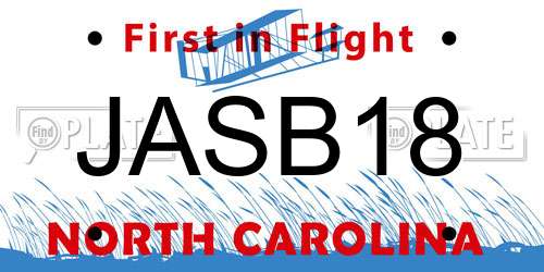 JASB18 North Carolina License Plate