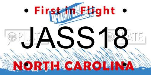 JASS18 North Carolina License Plate